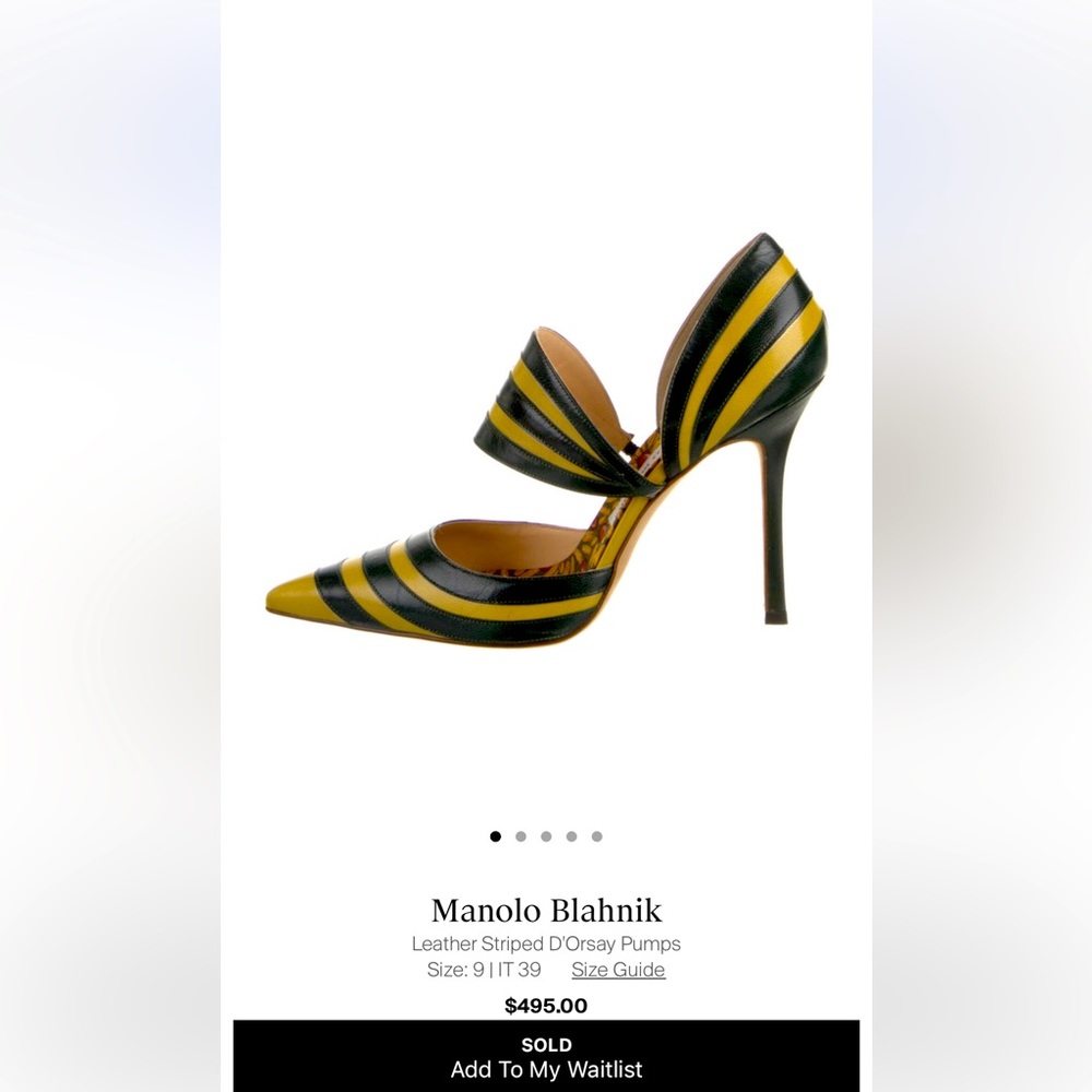Manolo Blahnik striped d’orsay heels